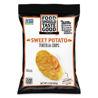 Food Should Taste Good Tortilla Chips Sweet Potato With Sea Salt 1.5 Oz 24/carton - Food Service - Food Should Taste Good™