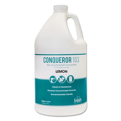 Fresh Products Conqueror 103 Odor Counteractant Concentrate Lemon 1 Gal Bottle 4/carton - Janitorial & Sanitation - Fresh Products