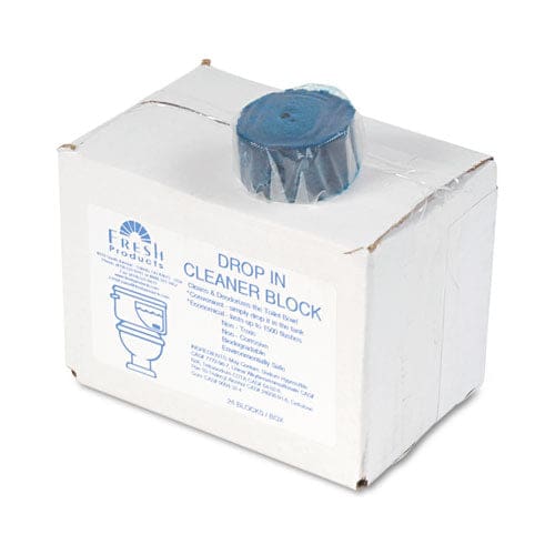 Fresh Products Drop-in Tank Non-para Cleaner Block Unscented Blue 24/box 3 Boxes/carton - Janitorial & Sanitation - Fresh Products