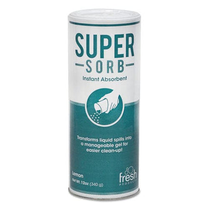 Fresh Products Super-sorb Liquid Spill Absorbent Lemon Scent 720 Oz 12 Oz Shaker Can 6/box - Janitorial & Sanitation - Fresh Products