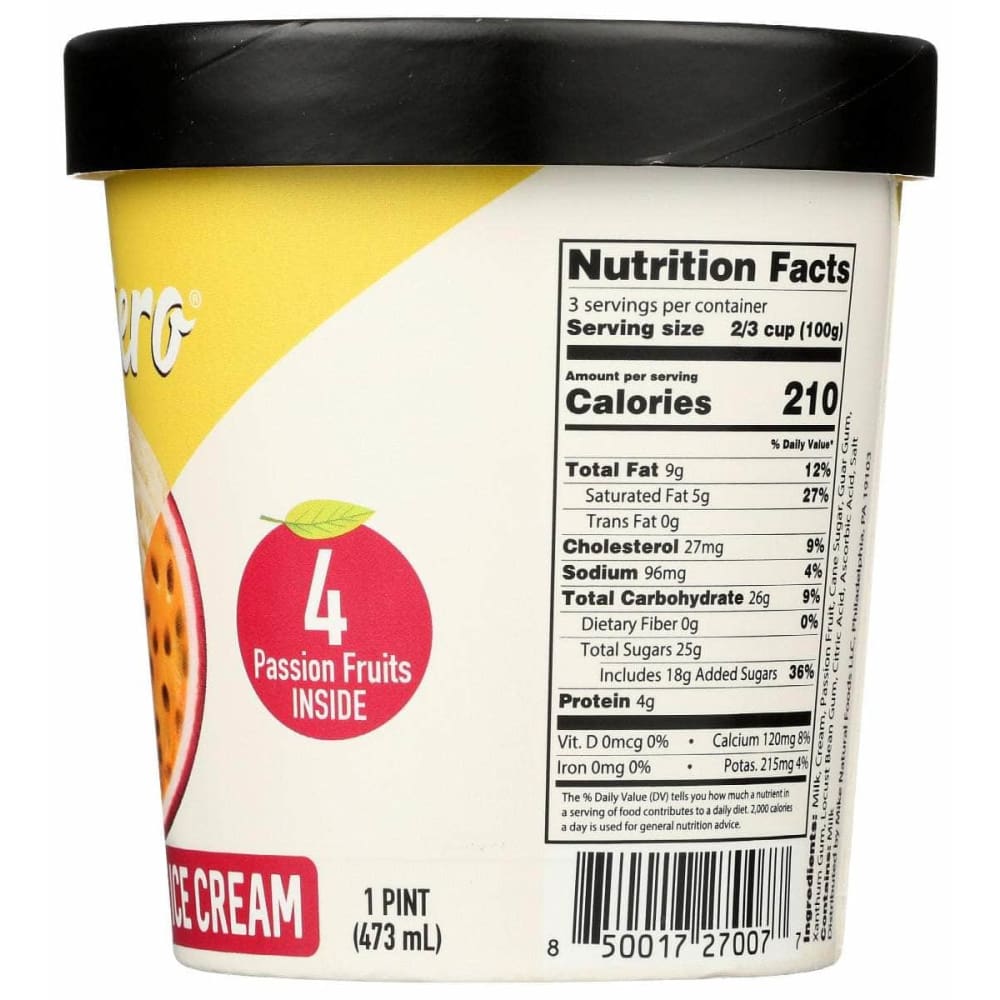 FRUTERO ICE CREAM Grocery > Frozen FRUTERO ICE CREAM: Passion Fruit Ice Cream, 1 pt