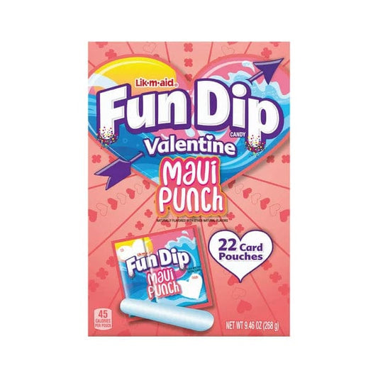 Lik-M-Aid Valentine's Fun Dip Maui Punch 22 count 9.46 oz. Box