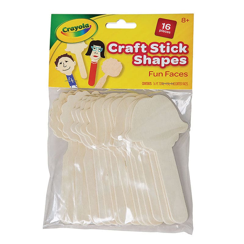 Fun Faces Sticks Natural 16 Count (Pack of 10) - Art & Craft Kits - Dixon Ticonderoga Co - Pacon