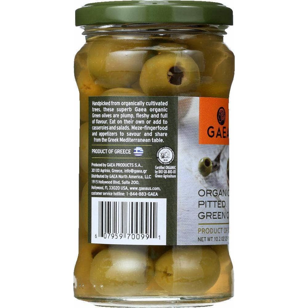Gaea Gaea North America Organic Pitted Green Olives, 4.9 oz