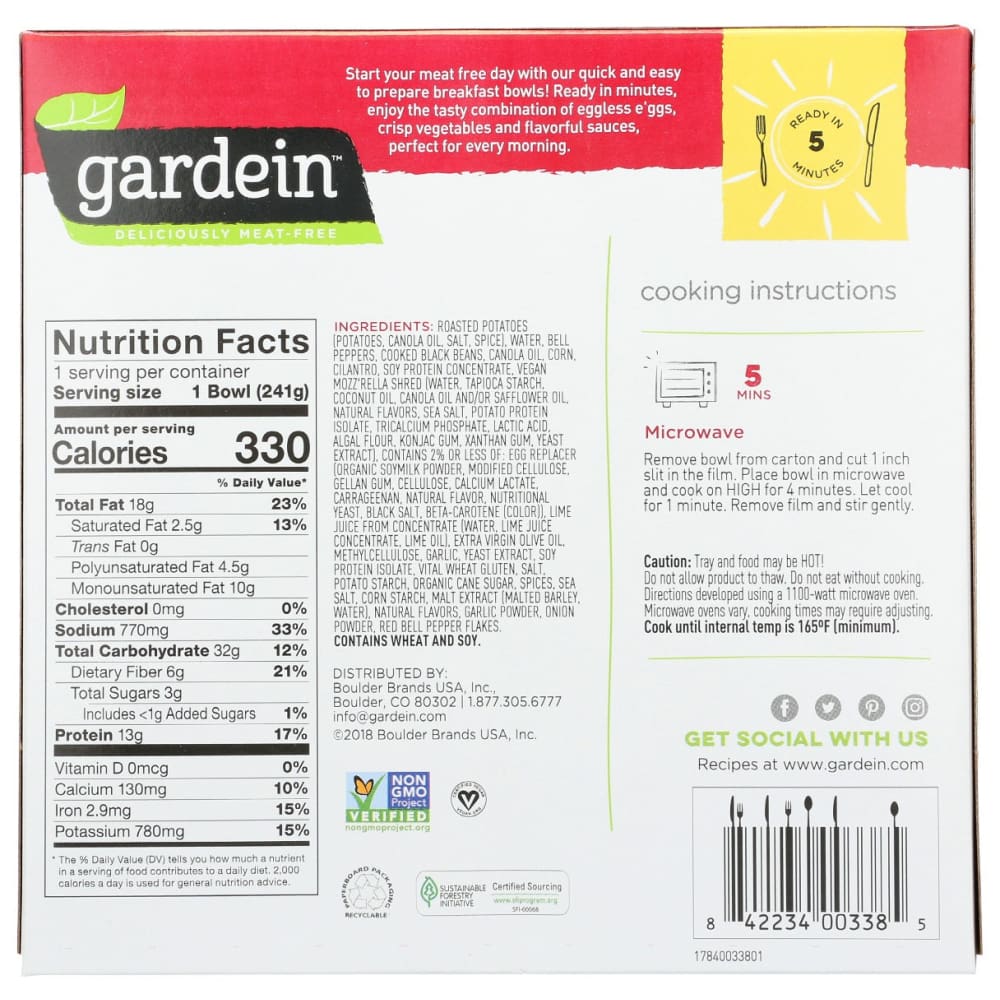 GARDEIN: Bowl Ss Sw Sasge Vegetbl 8.5 oz - Grocery > Frozen - GARDEIN