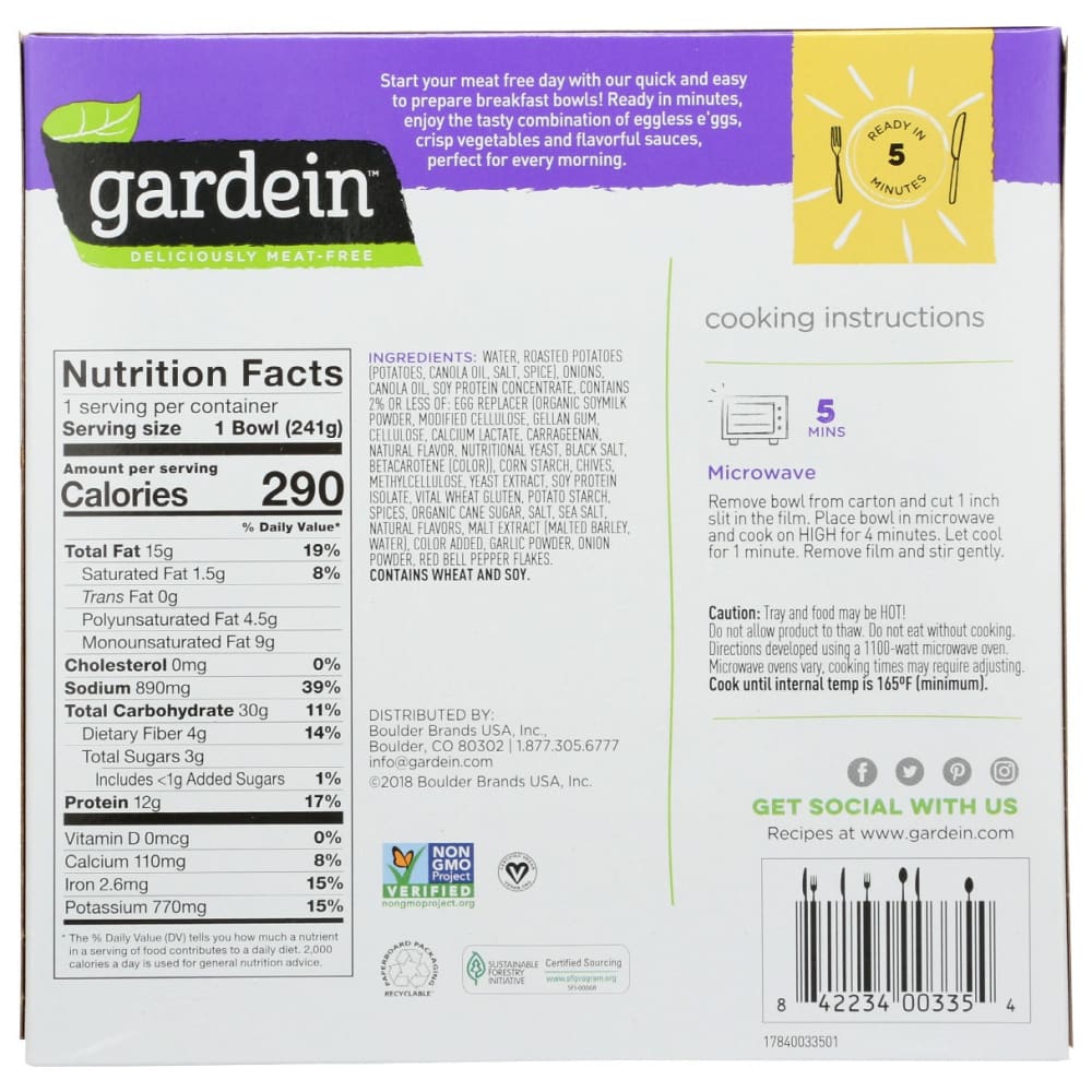 GARDEIN: Sausage Gravy Bowl 8.5 oz - Grocery > Frozen - GARDEIN