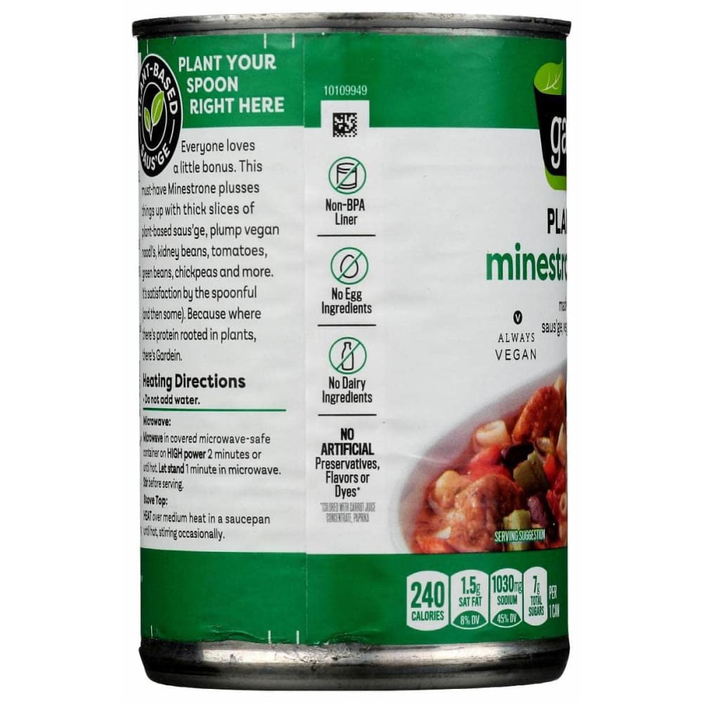 GARDEIN Grocery > Soups & Stocks GARDEIN: Soup Minestrone Sausage, 15 oz