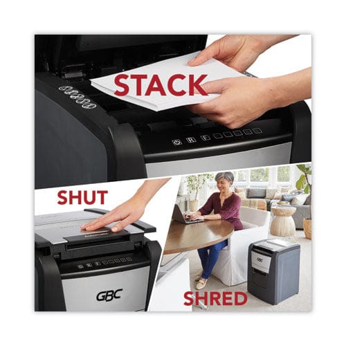 GBC Autofeed+ 100x Super Cross-cut Home Office Shredder 100 Auto/8 Manual Sheet Capacity - Technology - GBC®