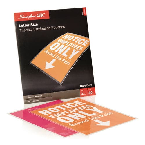 GBC Ultraclear Thermal Laminating Pouches 3 Mil 9 X 11.5 Gloss Clear 50/box - Technology - GBC®