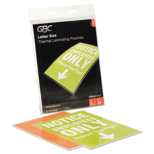 GBC Ultraclear Thermal Laminating Pouches 5 Mil 3.69 X 2.19 Gloss Clear 100/box - Technology - GBC®