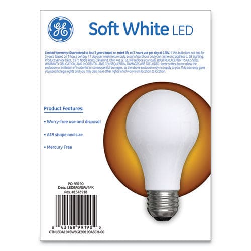 GE Classic Led Soft White Non-dim A19 Light Bulb 8 W 4/pack - Technology - GE