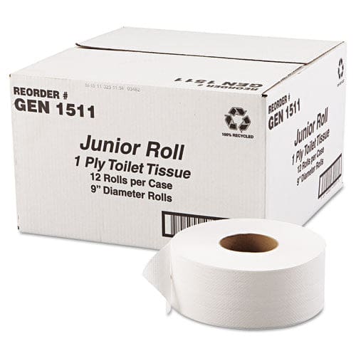 GEN Jrt Jumbo Bath Tissue Septic Safe 1-ply White 3.5 X 1,200 Ft 12 Rolls/carton - Janitorial & Sanitation - GEN