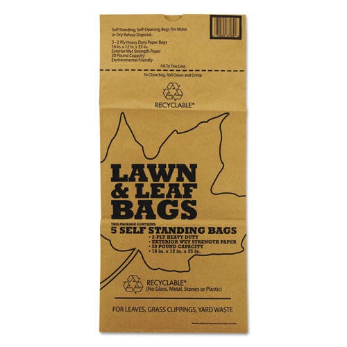 General Lawn And Leaf Bags 30 Gal 16 X 35 Kraft 50 Bags - Janitorial & Sanitation - General
