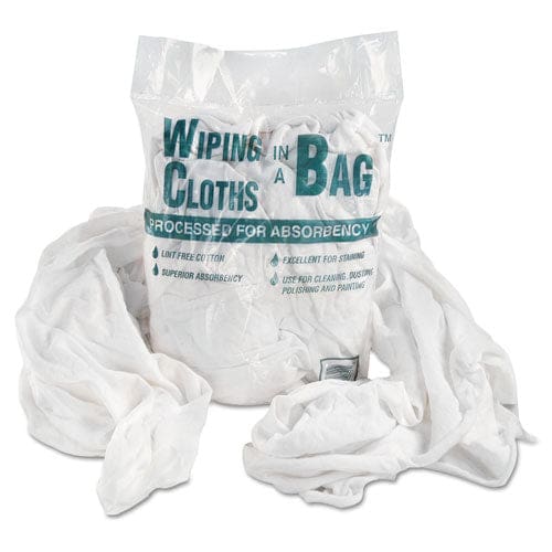 General Supply Bag-a-rags Reusable Wiping Cloths Cotton White 1 Lb Pack - Janitorial & Sanitation - General Supply