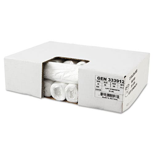 General Supply High-density Can Liners 33 Gal 9 Microns 33 X 39 Natural 25 Bags/roll 20 Rolls/carton - Janitorial & Sanitation - General