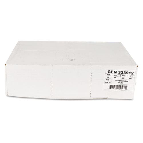General Supply High-density Can Liners 33 Gal 9 Microns 33 X 39 Natural 25 Bags/roll 20 Rolls/carton - Janitorial & Sanitation - General
