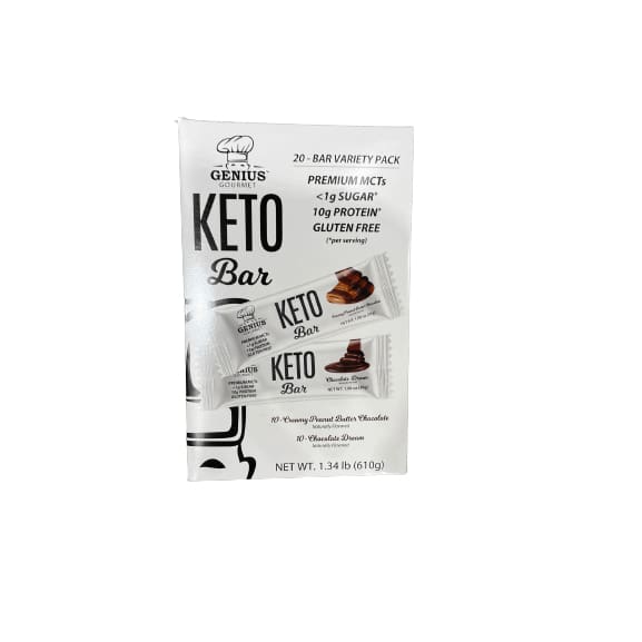 Genius Gourmet Genius Gourmet Keto Bar Variety Pack, 20 Count, 1.34 lbs.