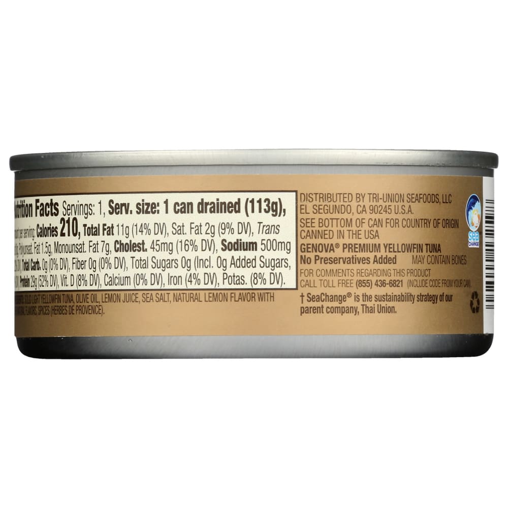 GENOVA: Tuna Yellowfin Lemon Herbs Olive Oil 5 oz - Grocery > Pantry > Meat Poultry & Seafood - GENOVA