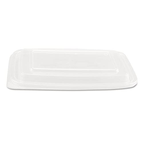 Genpak Microwave Safe Container Lid Fits 24-32 Oz Rectangular Clear Plastic 75/bag 4 Bags/carton - Food Service - Genpak®