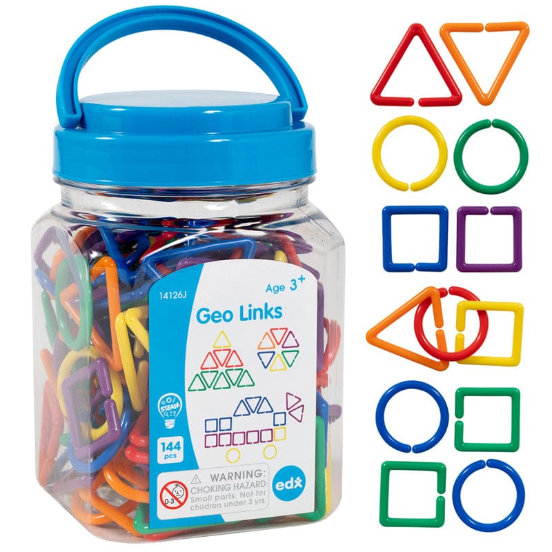 Geo Links Mini Jar Set Of 144 (Pack of 3) - Math - Learning Advantage