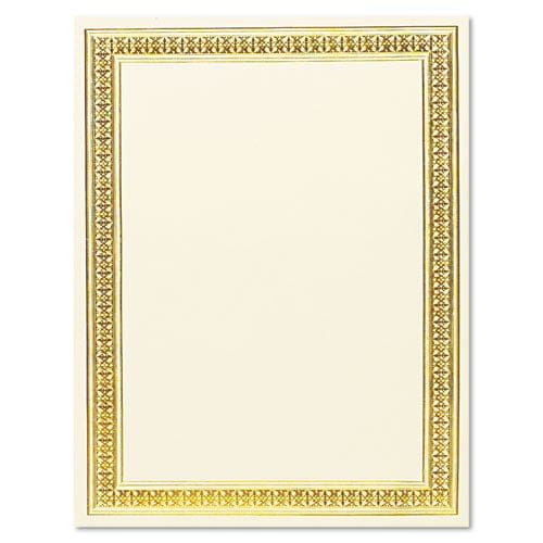 Geographics Foil Stamped Award Certificates 8.5 X 11 Gold Serpentine With White Border 12/pack - Office - Geographics®