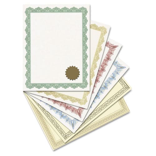 Geographics Foil Stamped Award Certificates 8.5 X 11 Gold Serpentine With White Border 12/pack - Office - Geographics®