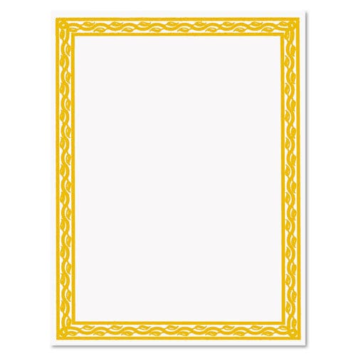 Geographics Foil Stamped Award Certificates 8.5 X 11 Gold Serpentine With White Border 12/pack - Office - Geographics®