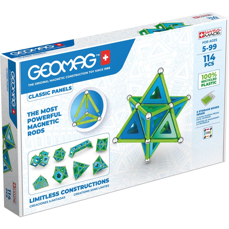 Geomag Green Line Panels 114 Pieces - Blocks & Construction Play - Geomagworld Usa Inc