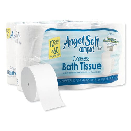 Georgia Pacific Professional Angel Soft Ps Compact Coreless Bath Tissue Septic Safe 2-ply White 750 Sheets/roll 12 Rolls/carton - Janitorial