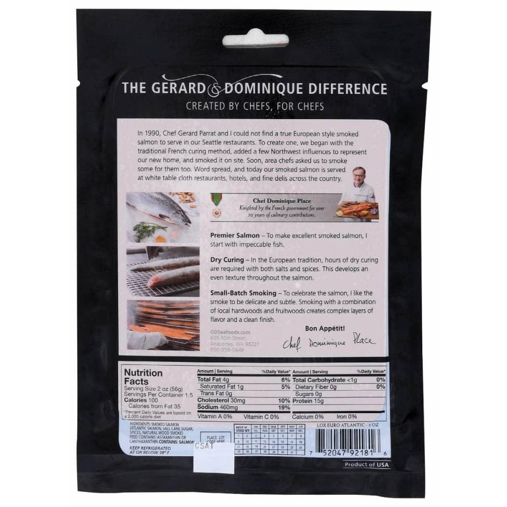 Gerard & Dominique Grocery > Frozen GERARD & DOMINIQUE: European Style Lox, 3 oz