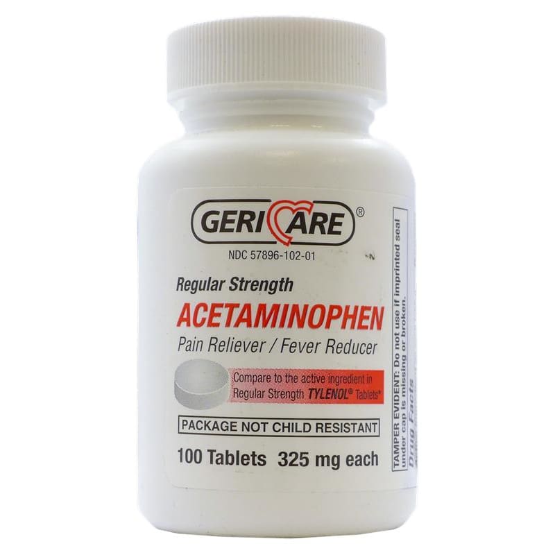 GeriCare Acetaminophen 325Mg Tabs, Box of 100 (Pack of 6) | ShelHealth