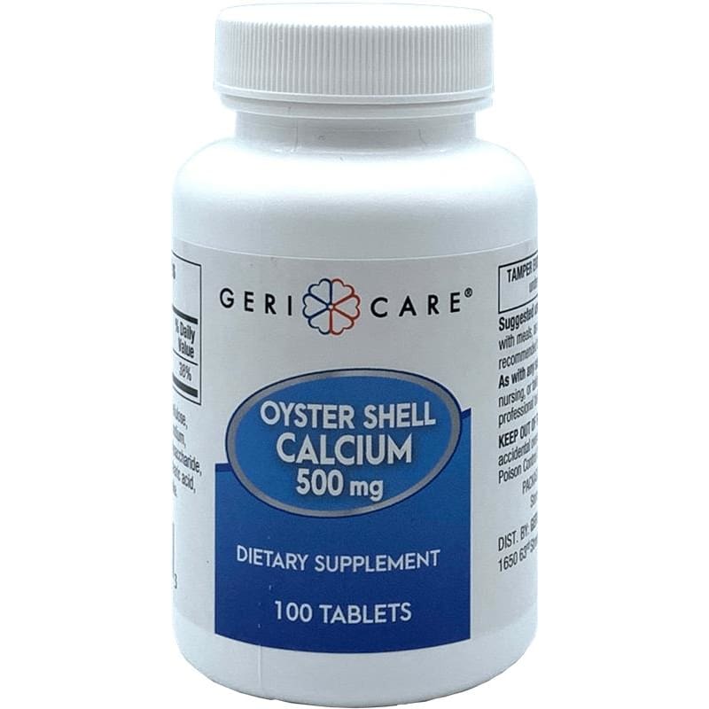 GeriCare Oyster Shell Calcium 500Mg Bt100 Box of 100 (Pack of 5) - Over the Counter >> Vitamins and Minerals - GeriCare