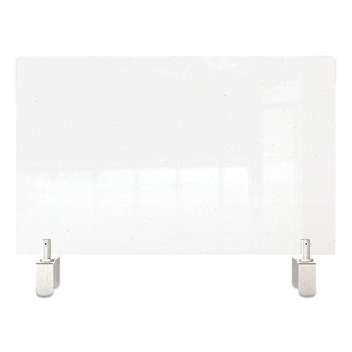 Ghent Clear Partition Extender With Attached Clamp 29 X 3.88 X 18 Thermoplastic Sheeting - Furniture - Ghent