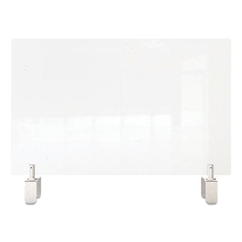 Ghent Clear Partition Extender With Attached Clamp 29 X 3.88 X 24 Thermoplastic Sheeting - Furniture - Ghent