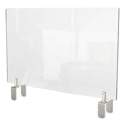 Ghent Clear Partition Extender With Attached Clamp 36 X 3.88 X 18 Thermoplastic Sheeting - Furniture - Ghent