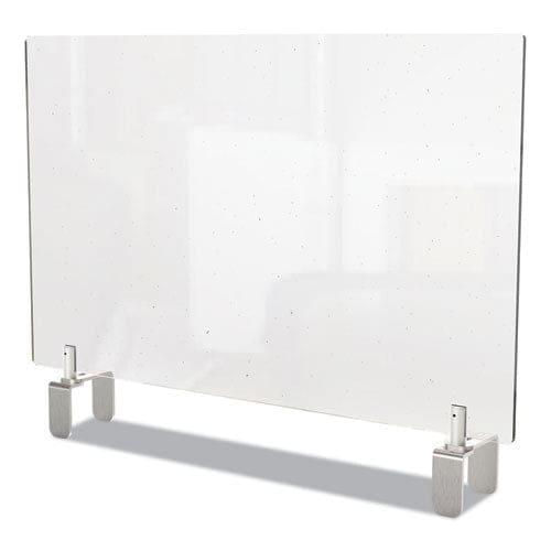 Ghent Clear Partition Extender With Attached Clamp 42 X 3.88 X 24 Thermoplastic Sheeting - Furniture - Ghent