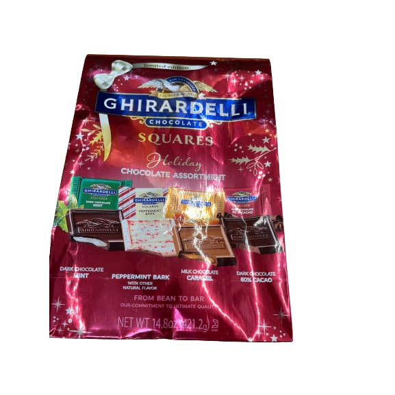 GHIRARDELLI Holiday Chocolate Assortment Squares 14.8 OZ Bag - GHIRARDELLI