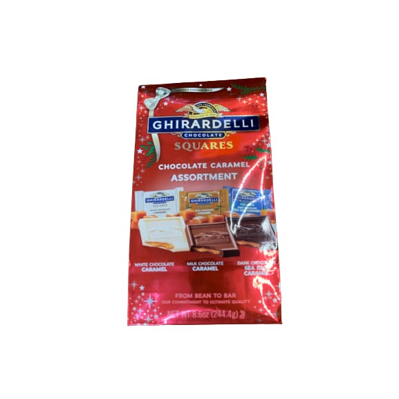 Ghirardelli Holiday Chocolate Caramel Assortment Squares 8.6 oz Bag Chocolate Caramel Candy - Ghirardelli