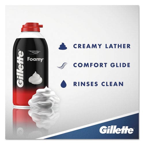 Gillette Foamy Shave Cream Original Scent 2 Oz Aerosol Spray Can 48/carton - Janitorial & Sanitation - Gillette®