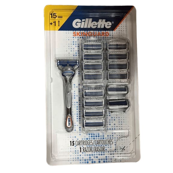 Gillette SkinGuard Men's Razor Blade, Razor + 15 Cartridges - ShelHealth.Com