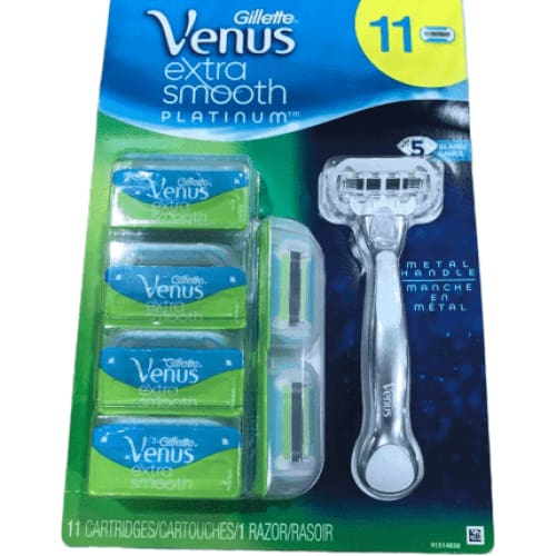 Gillette Venus Extra Smooth Platinum Razor Refills, 11-Count - ShelHealth.Com