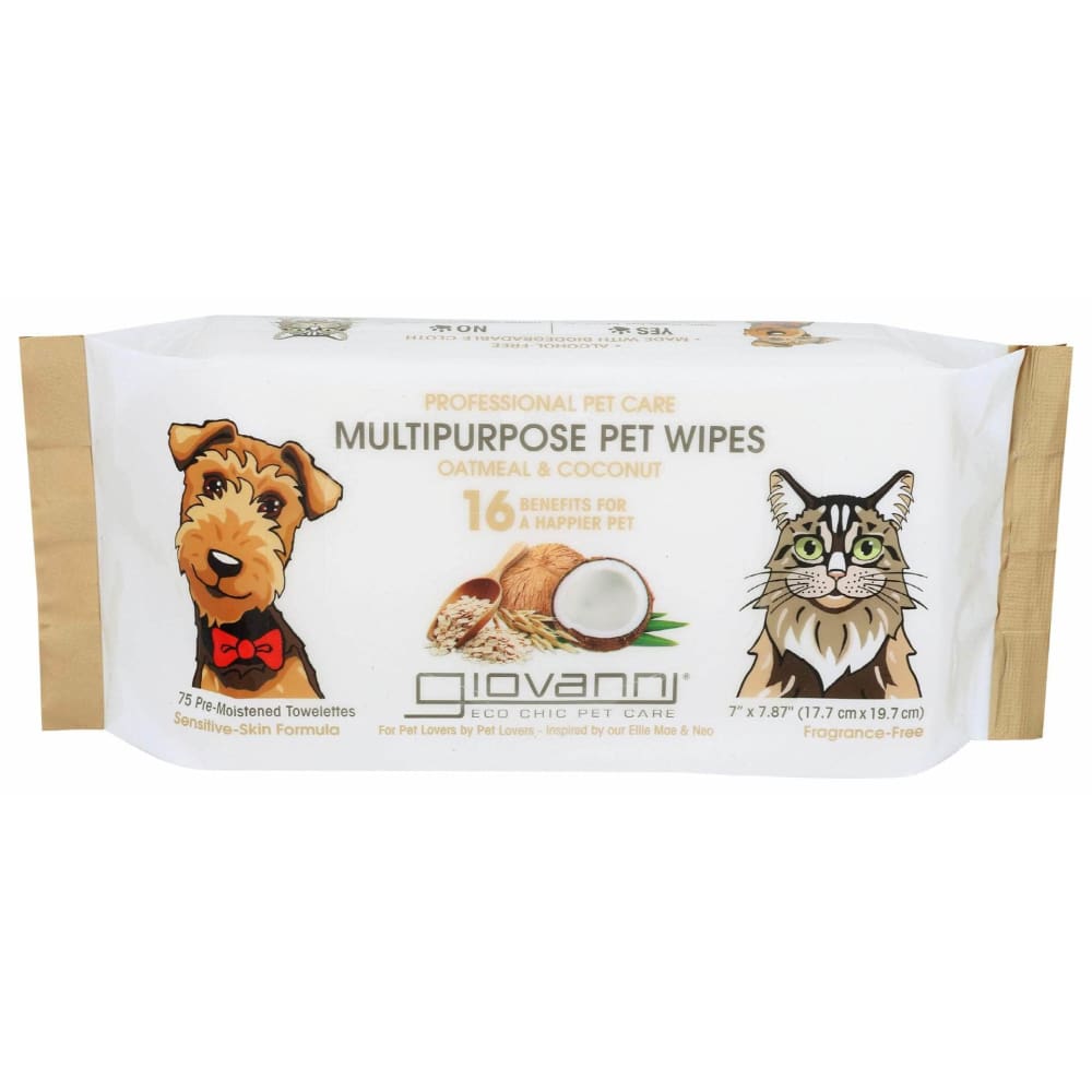 GIOVANNI COSMETICS Giovanni Cosmetics Pet Wipes Oatmeal Coconut, 75 Pc