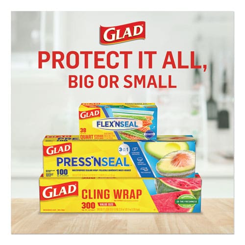 Glad Clingwrap Plastic Wrap 200 Square Foot Roll Clear 12 Rolls/carton - Food Service - Glad®