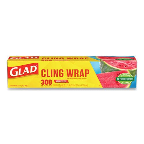 Glad Clingwrap Plastic Wrap 200 Square Foot Roll Clear 12 Rolls/carton - Food Service - Glad®