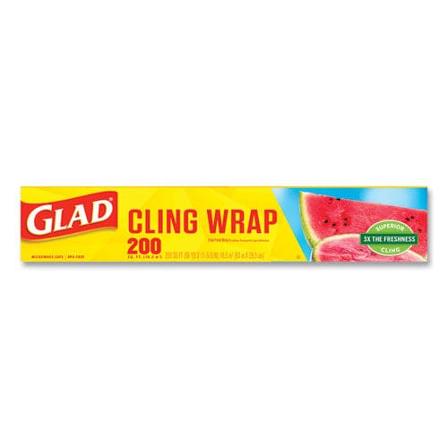 Glad Clingwrap Plastic Wrap 200 Square Foot Roll Clear 12 Rolls/carton - Food Service - Glad®