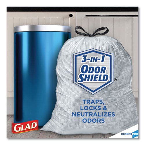 Glad Forceflex Tall Kitchen Drawstring Trash Bags 13 Gal 0.72 Mil 23.75 X 24.88 Gray 100/box - Janitorial & Sanitation - Glad®