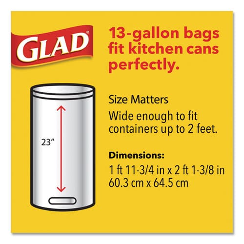 Glad Odorshield Tall Kitchen Drawstring Bags 13 Gal 0.95 Mil 24 X 27.38 White 80 Bags/box 3 Boxes/carton - Janitorial & Sanitation - Glad®