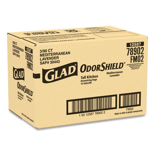 Glad Odorshield Tall Kitchen Drawstring Bags 13 Gal 0.95 Mil 24 X 27.38 White 80 Bags/box 3 Boxes/carton - Janitorial & Sanitation - Glad®