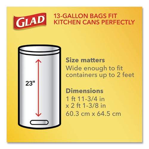 Glad Odorshield Tall Kitchen Drawstring Bags 13 Gal 0.95 Mil 24 X 27.38 White 80/box - Janitorial & Sanitation - Glad®