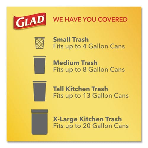 Glad Odorshield Tall Kitchen Drawstring Bags 13 Gal 0.95 Mil 24 X 27.38 White 80/box - Janitorial & Sanitation - Glad®